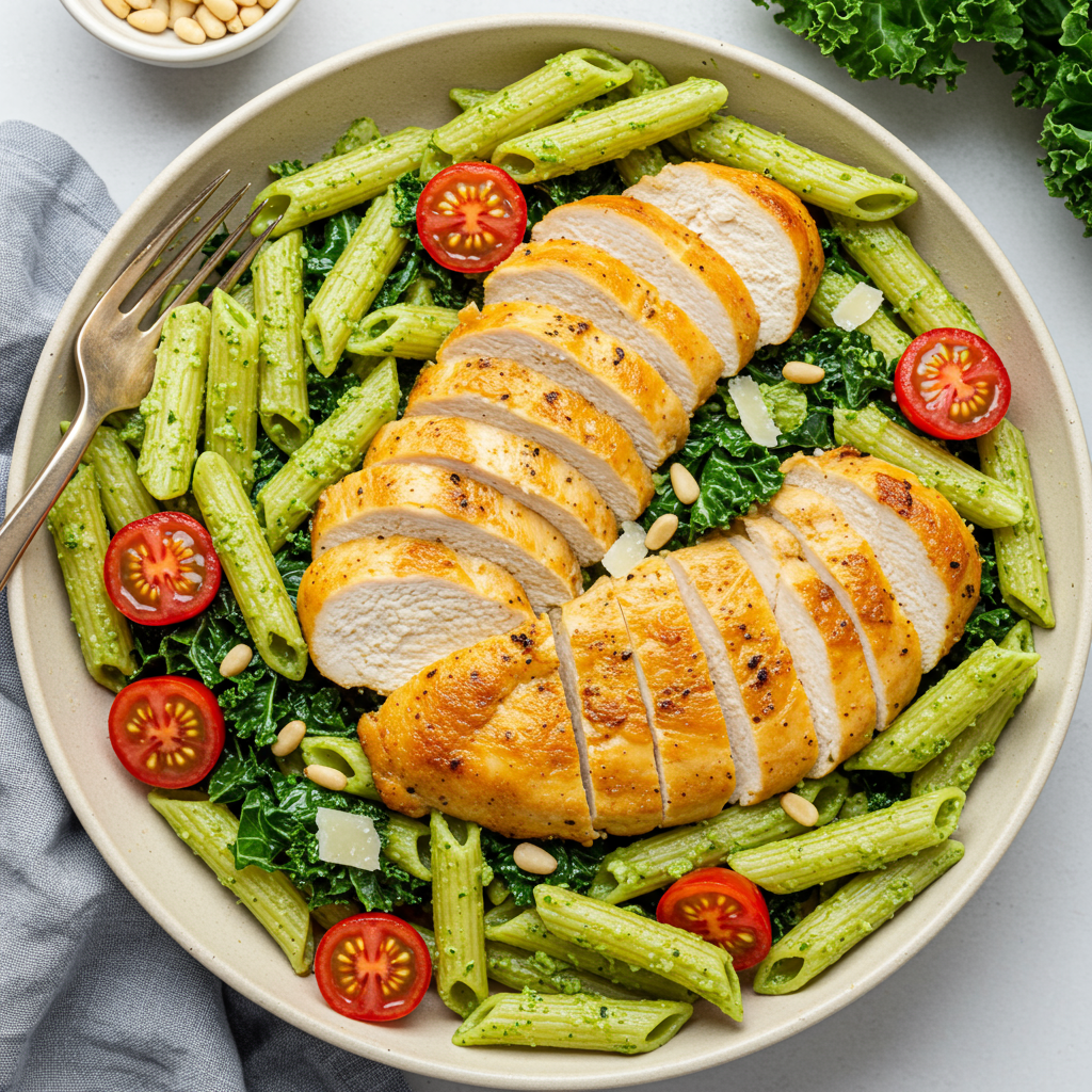 23. Chicken and Kale Pesto Pasta
