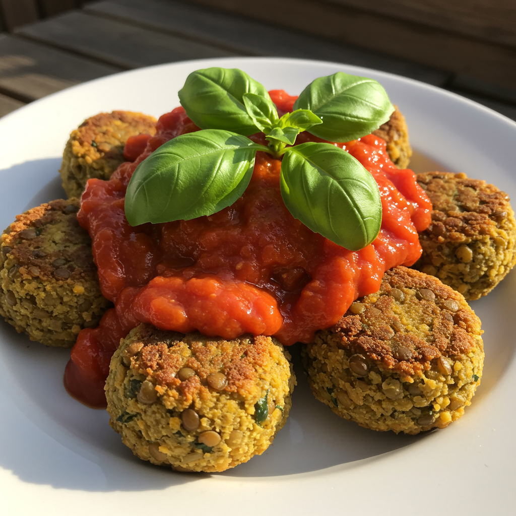 23. Lentil ‘Meatballs’ with Fresh Tomato Sauce