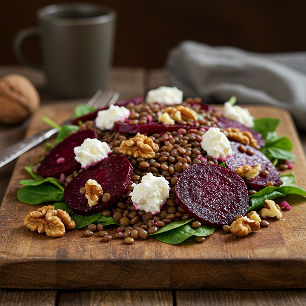 24. Puy Lentil Salad with Beetroot &amp; Walnuts