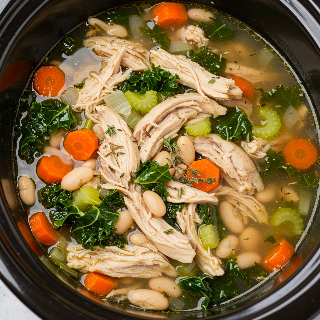 24. Slow Cooker Chicken and Kale Soup