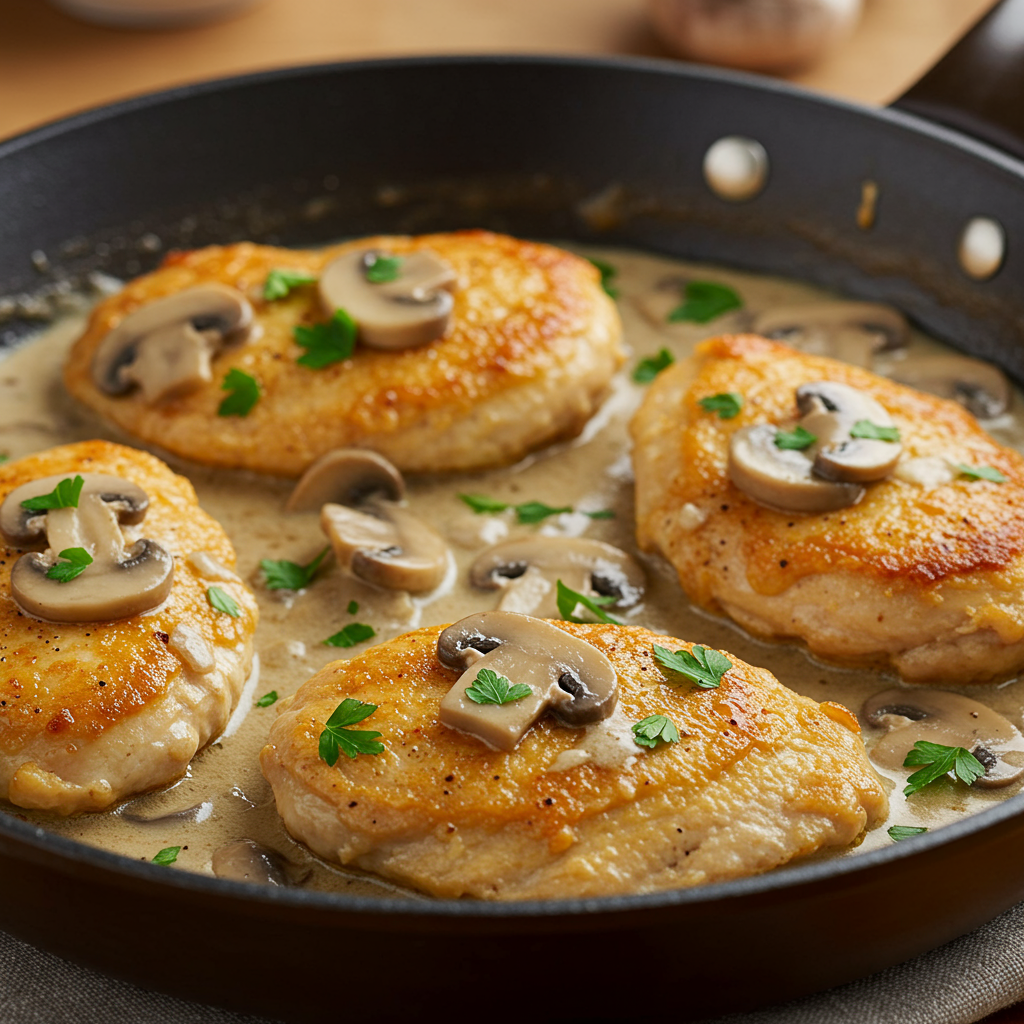 1. 20-Minute Skillet Mushroom Chicken