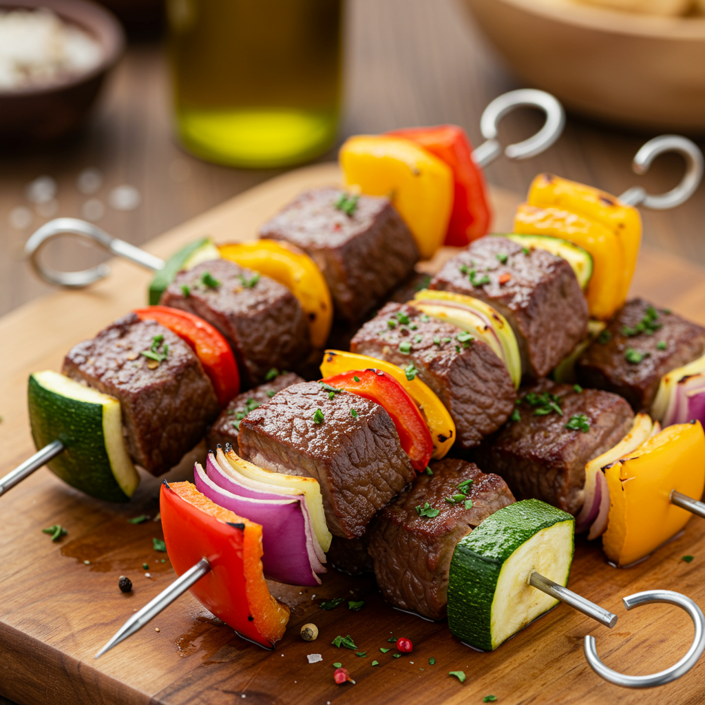 1: Classic Mediterranean Steak Kebabs