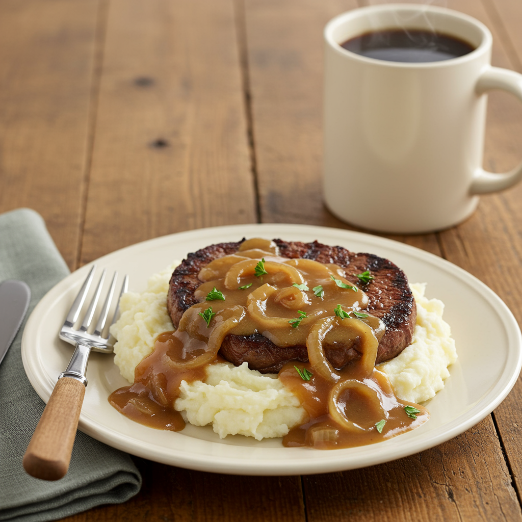 1. Classic Smothered Round Steak with Onion Gravy