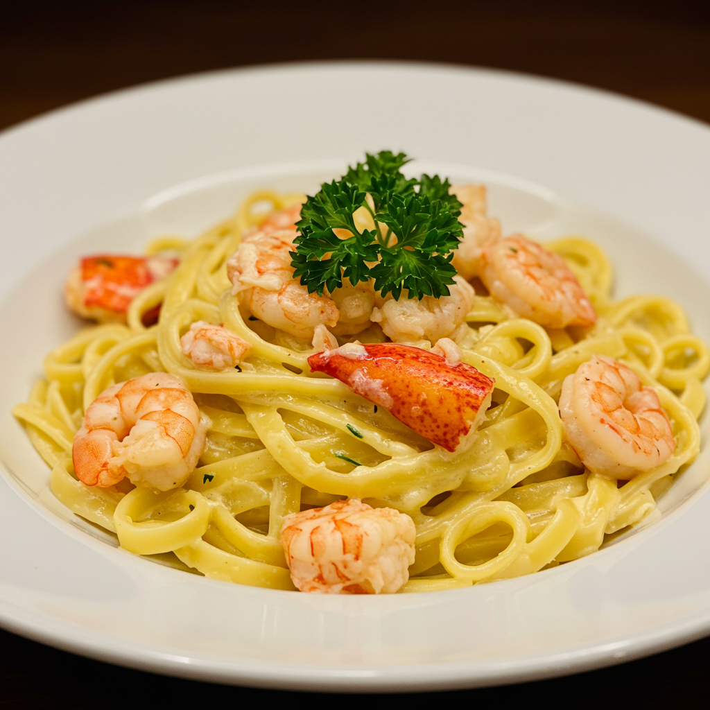 1. Creamy Seafood Alfredo