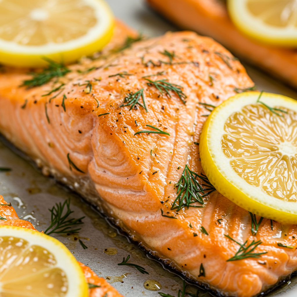 2. Air Fryer Salmon with Lemon-Dill Sauce