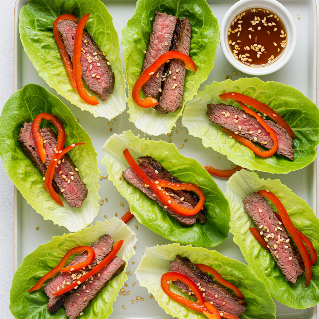 2. Asian-Inspired Steak Lettuce Wraps
