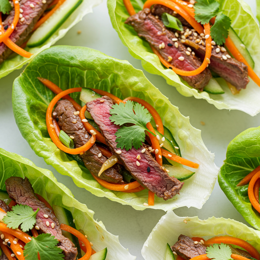 2. Asian Lettuce Wrap Steak