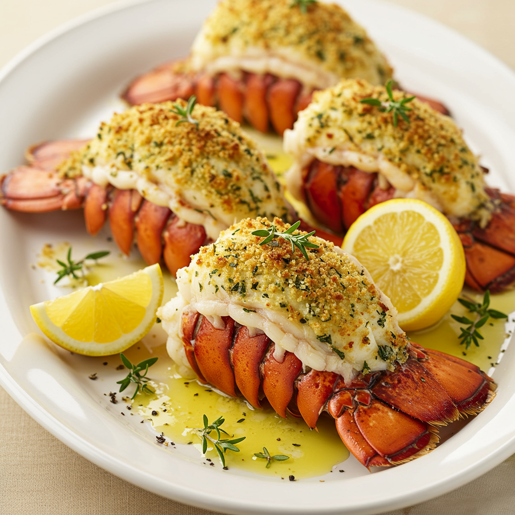 2. Herb-Crusted Baked Lobster Tails