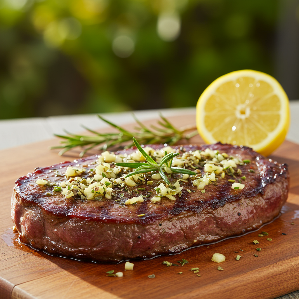 2. Mediterranean Garlic Herb Steak