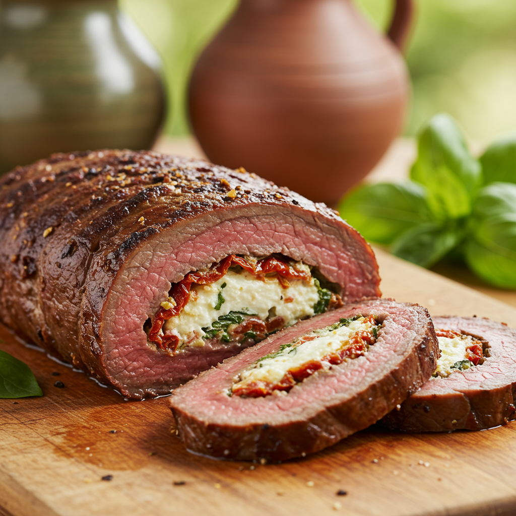 2. Mediterranean Sun-Dried Tomato and Goat Cheese Roll