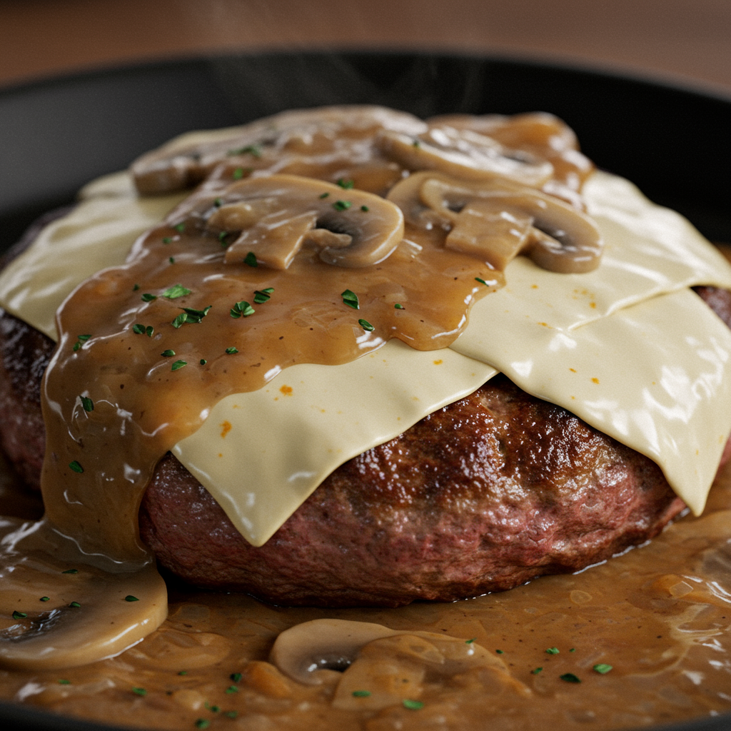 2. Mushroom Swiss Hamburger Steak
