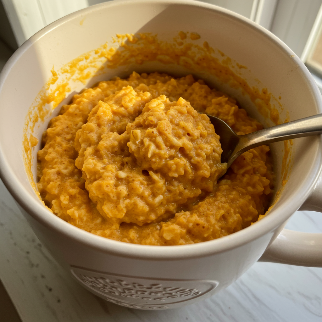 2. Quick Microwave Mug Pumpkin Oatmeal