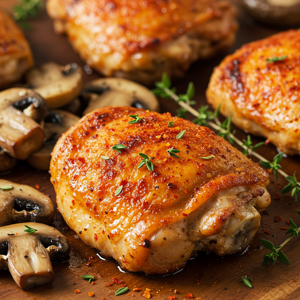 2. Simple Paprika Mushroom Chicken Thighs