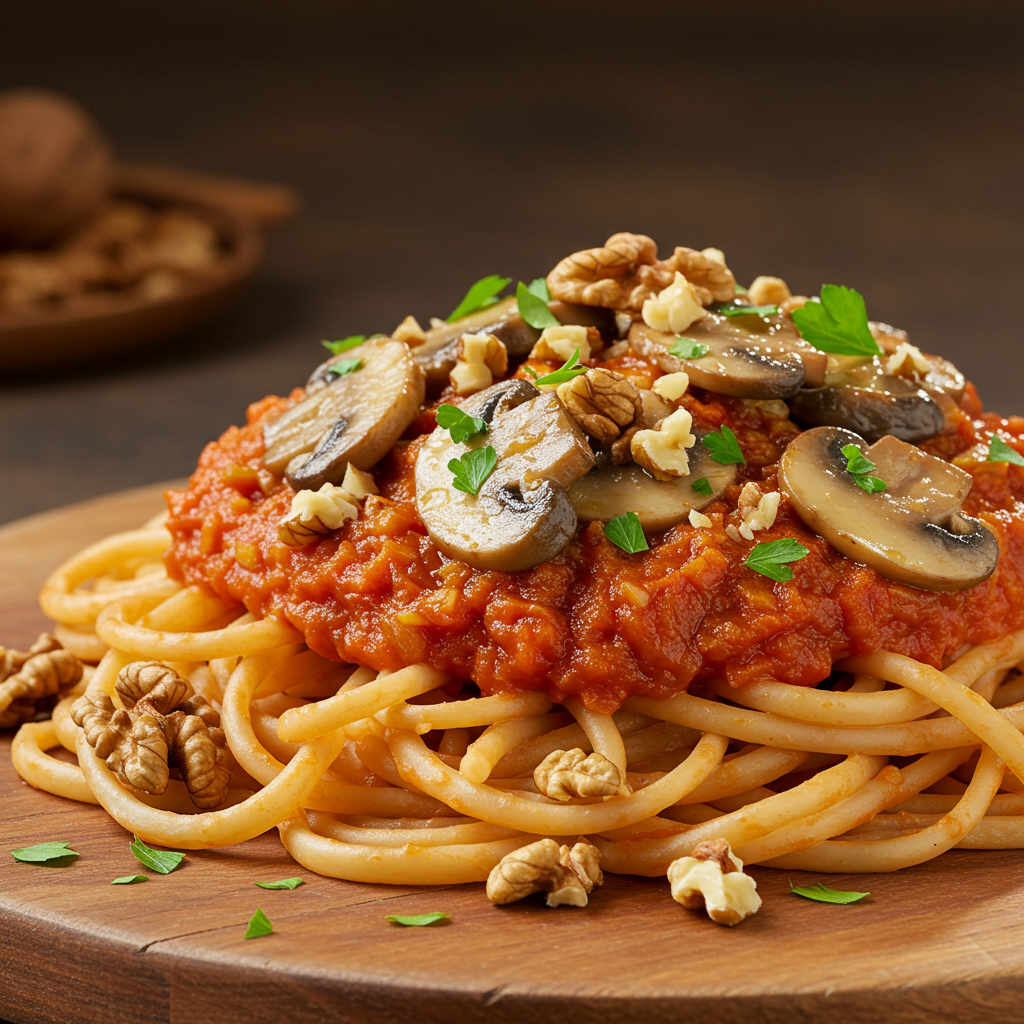 3. Mediterranean-Style Mushroom Pasta