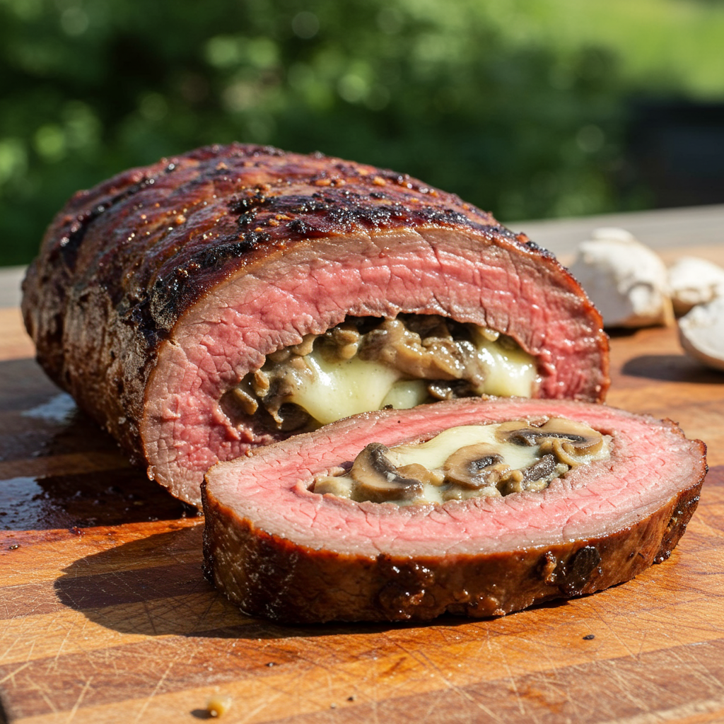 3. Mushroom and Swiss Cheese Stuffed Steak