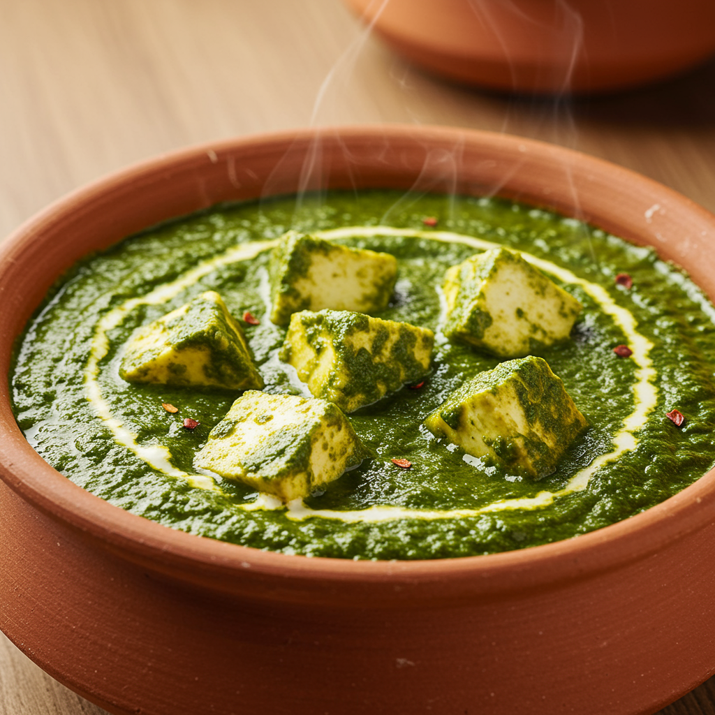 3. Palak Paneer (Spinach and Cottage Cheese Curry)