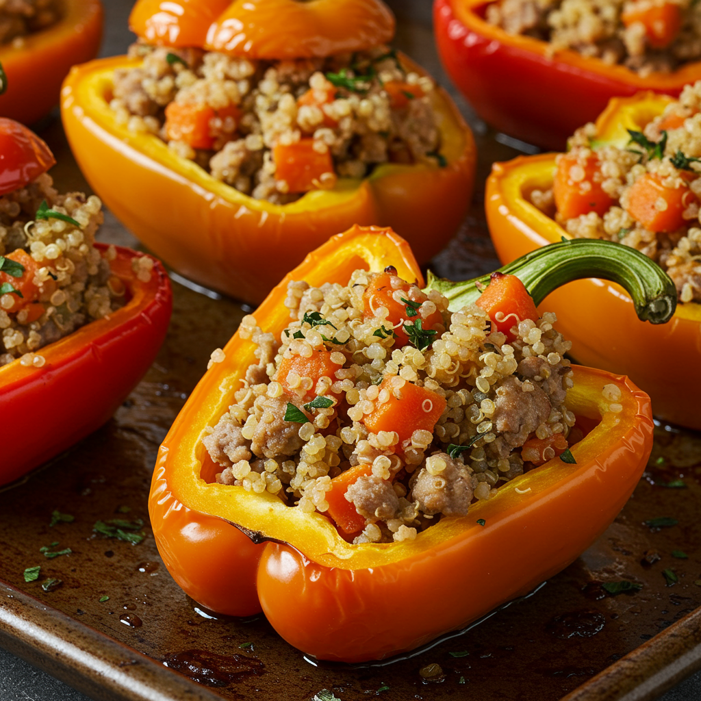 3. Turkey and Quinoa Stuffed Bell Peppers