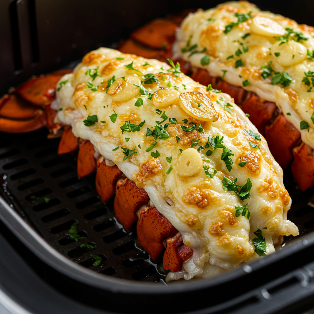 4. Cheesy Garlic Air Fryer Lobster