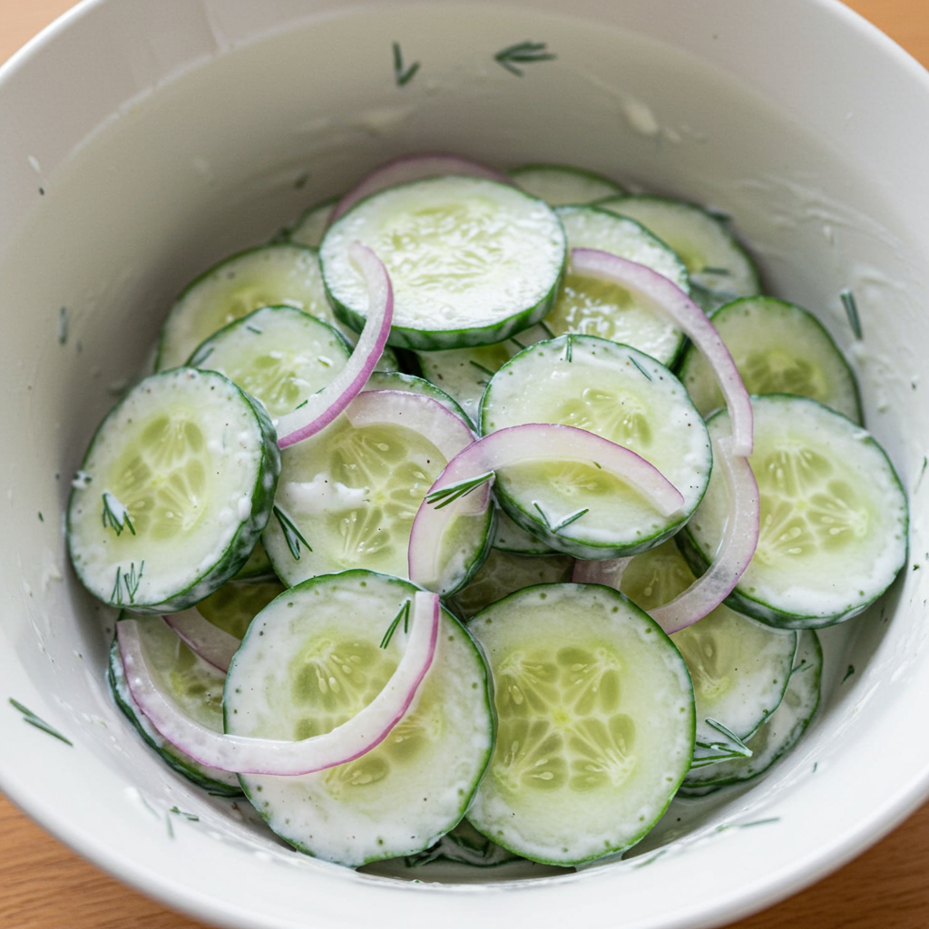 4. Creamy Cucumber Salad