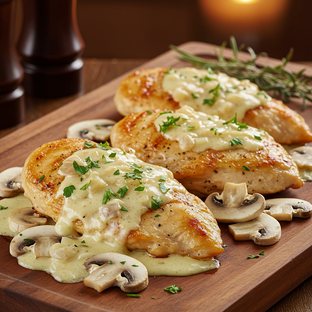 4. Creamy Garlic Mushroom Chicken