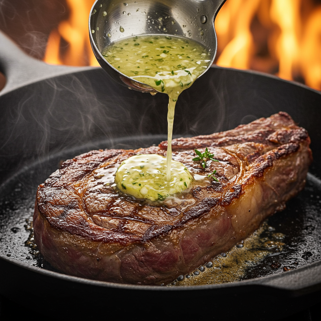 4. Garlic and Herb Butter Basted Ribeye