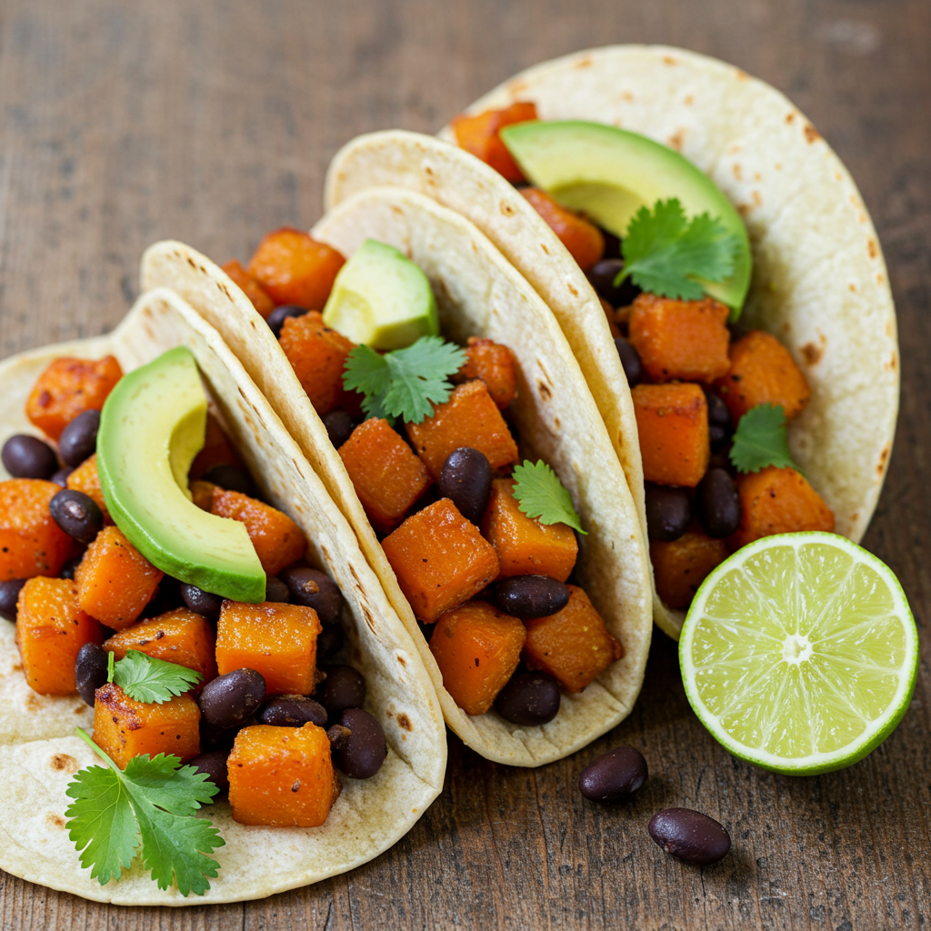 4. Hearty Butternut Squash and Black Bean Tacos