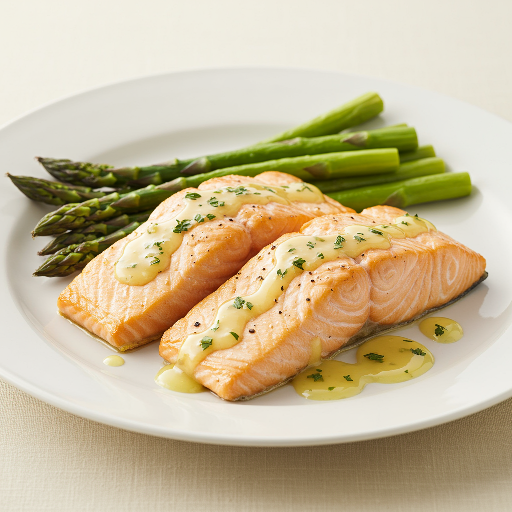 4. Lemon Garlic Butter Salmon with Asparagus