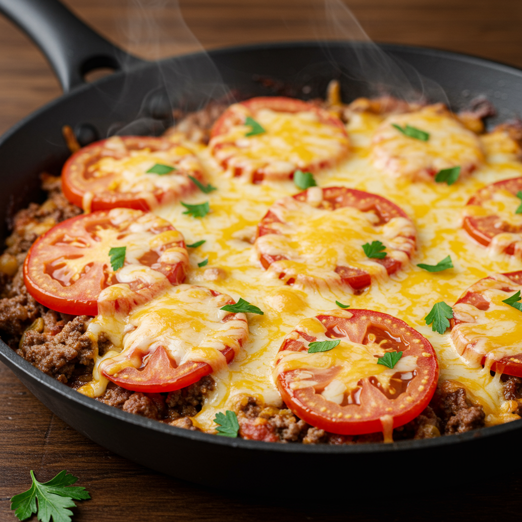 4. Loaded Cheeseburger Skillet