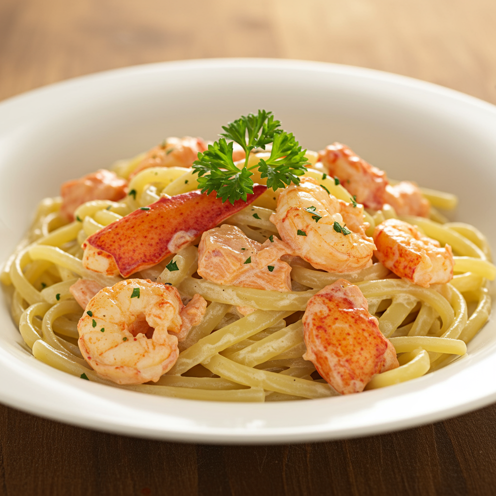 4. Lobster & Salmon Creamy Pasta