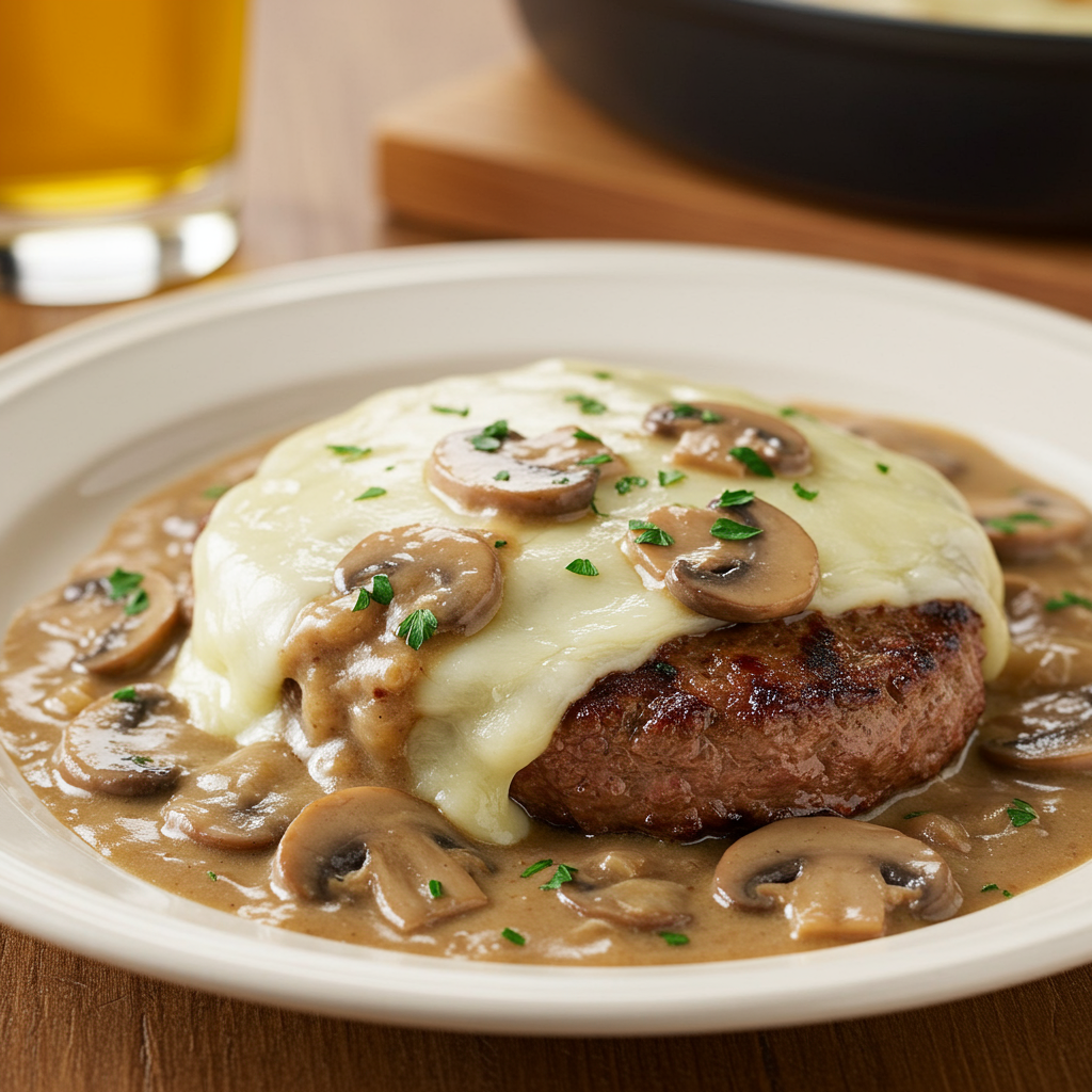 4. Mushroom Swiss Cube Steak