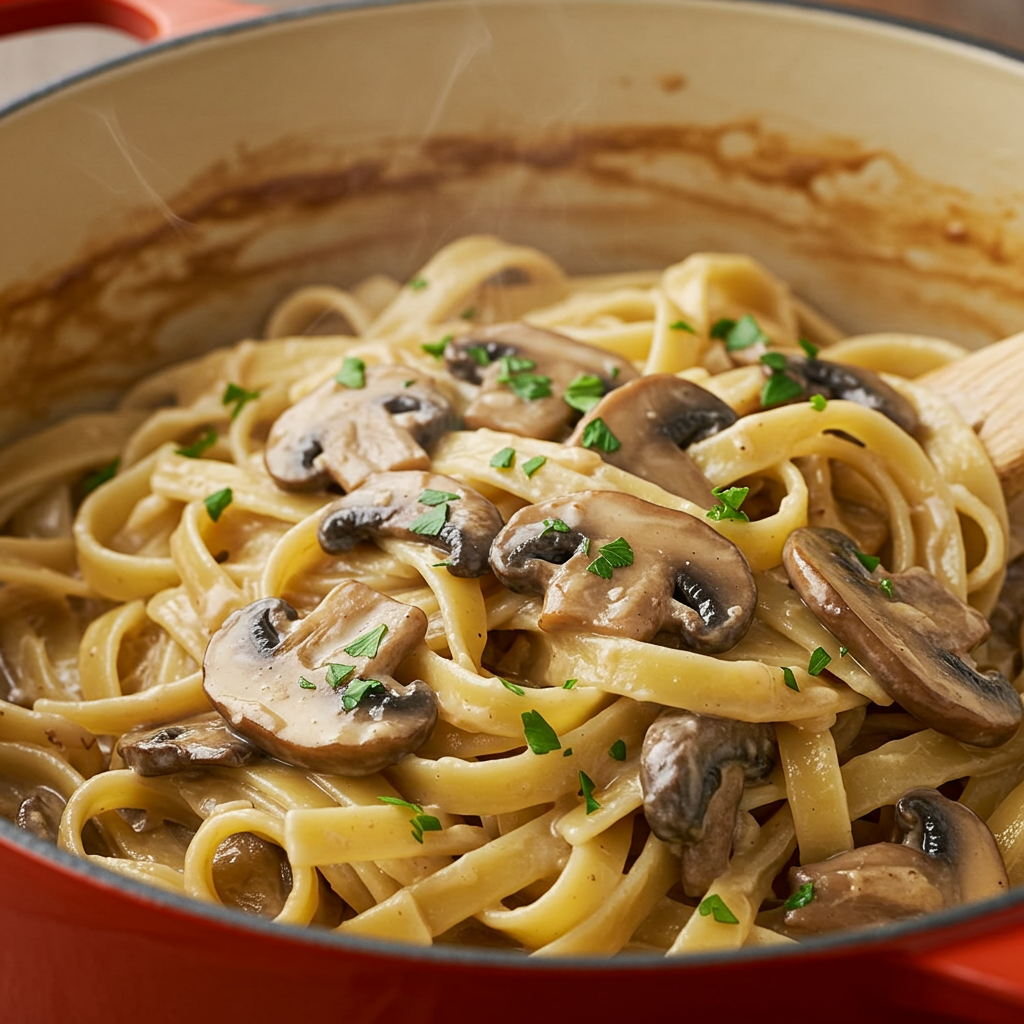 4. One-Pot Creamy Mushroom Pasta
