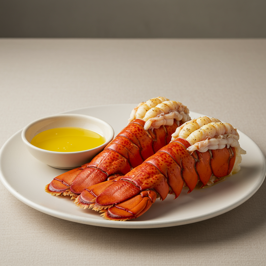 4. Steamed Lobster Tails with Drawn Butter