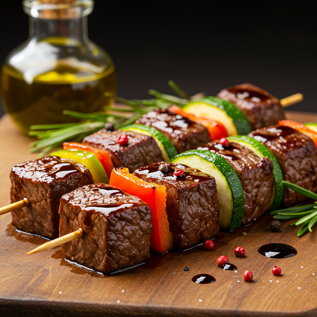 5: Balsamic Glazed Steak Kebabs