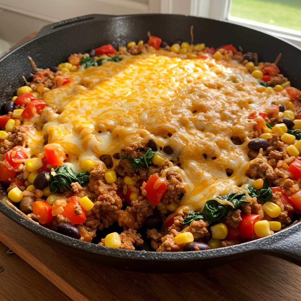 5. Ground Beef and Vegetable Rice Casserole