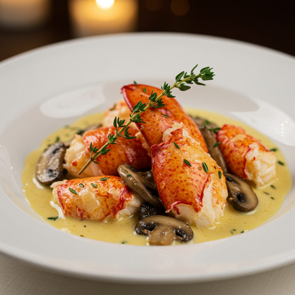 5. Mushroom and Lobster Newburg