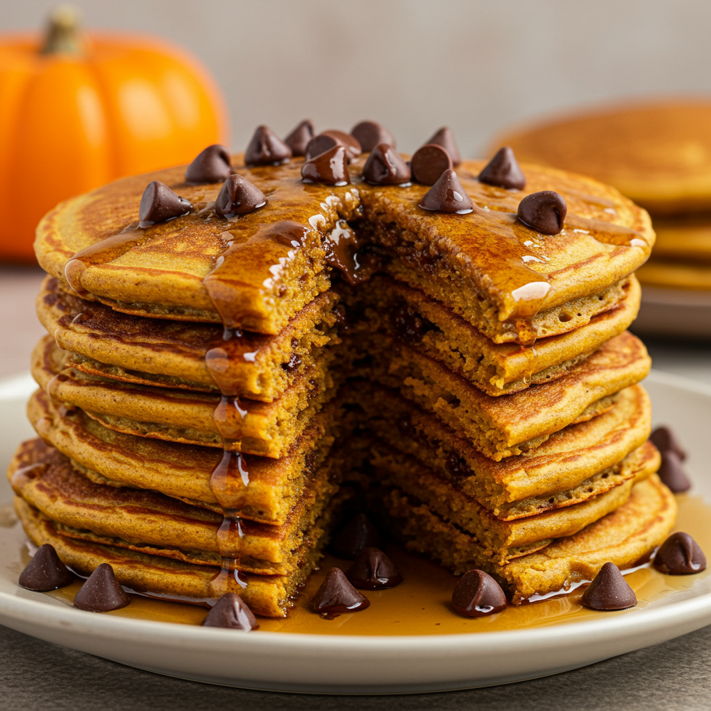 5. Pumpkin Chocolate Chip Pancakes