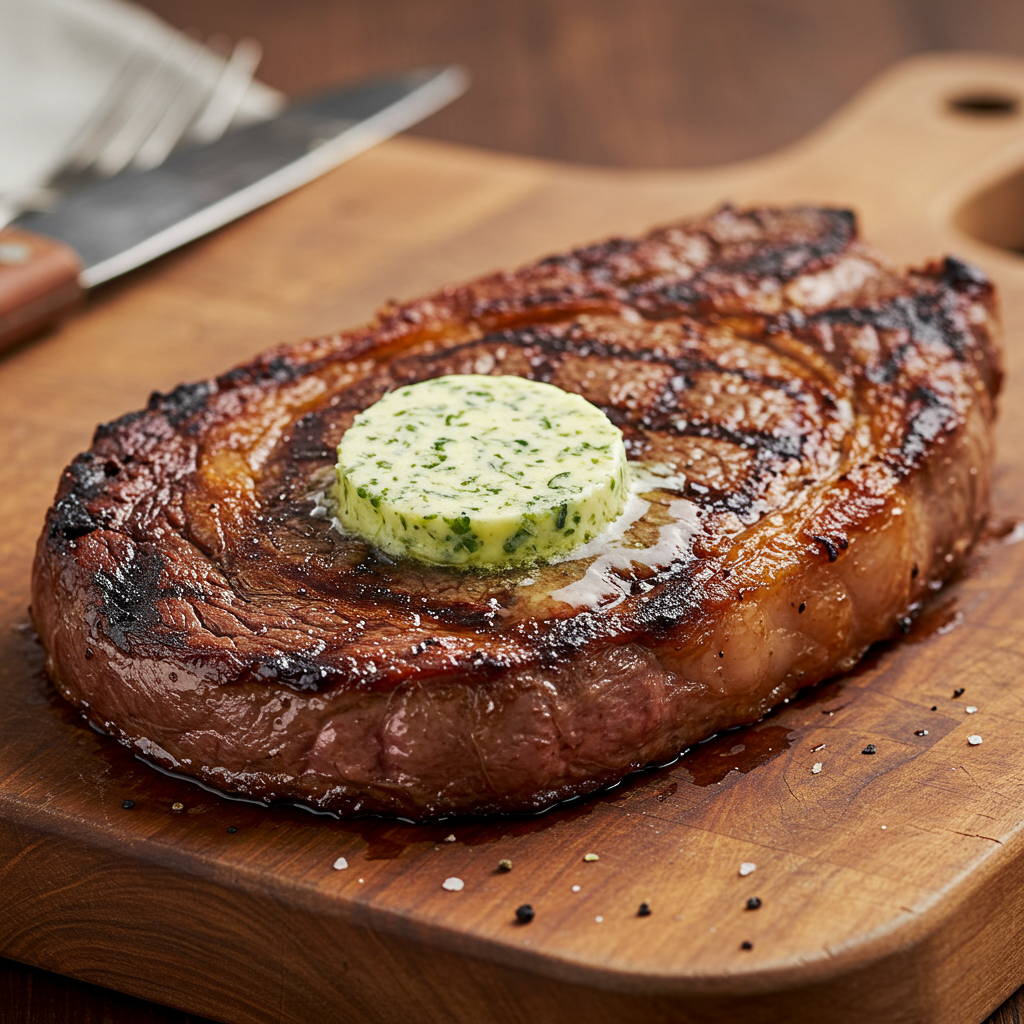5. Simple Grilled Ribeye with Compound Butter