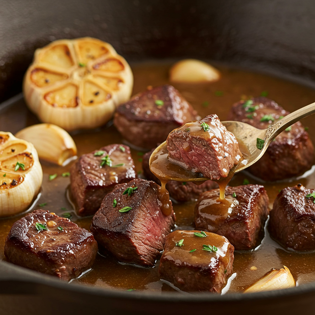 5. Slow Cooker Garlic Steak Bites