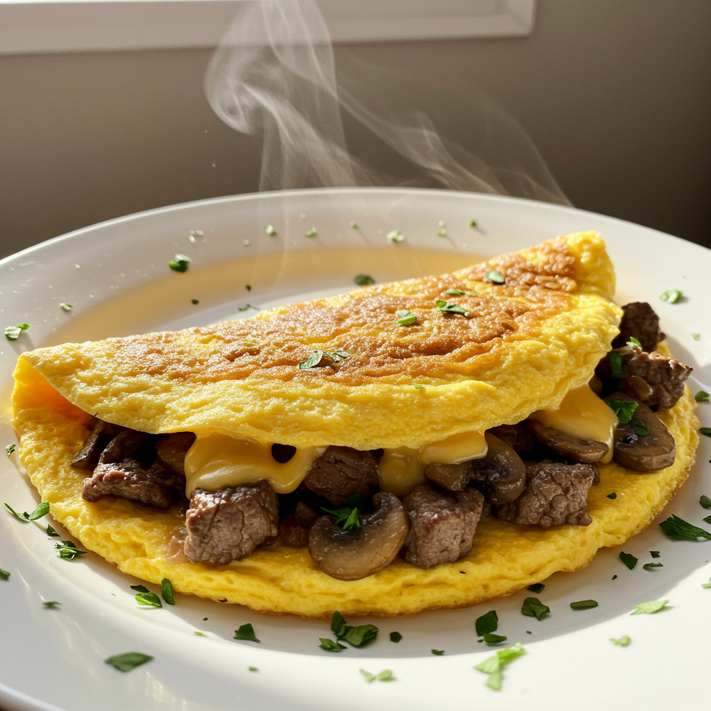 5. Steak and Mushroom Omelet