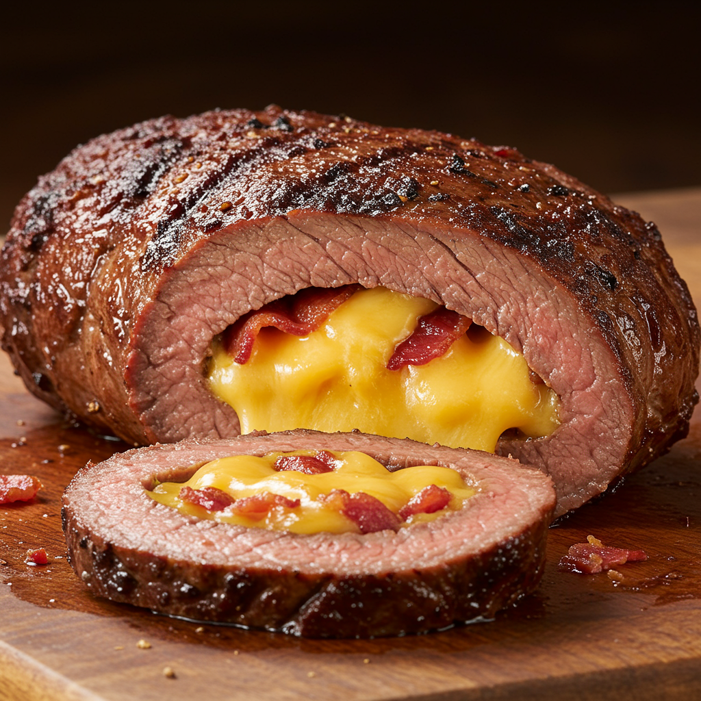 6. Bacon and Cheddar Stuffed Flank Steak