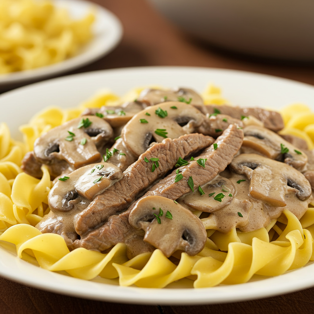6. Beef and Mushroom Stroganoff (Pregnancy-Safe Version)