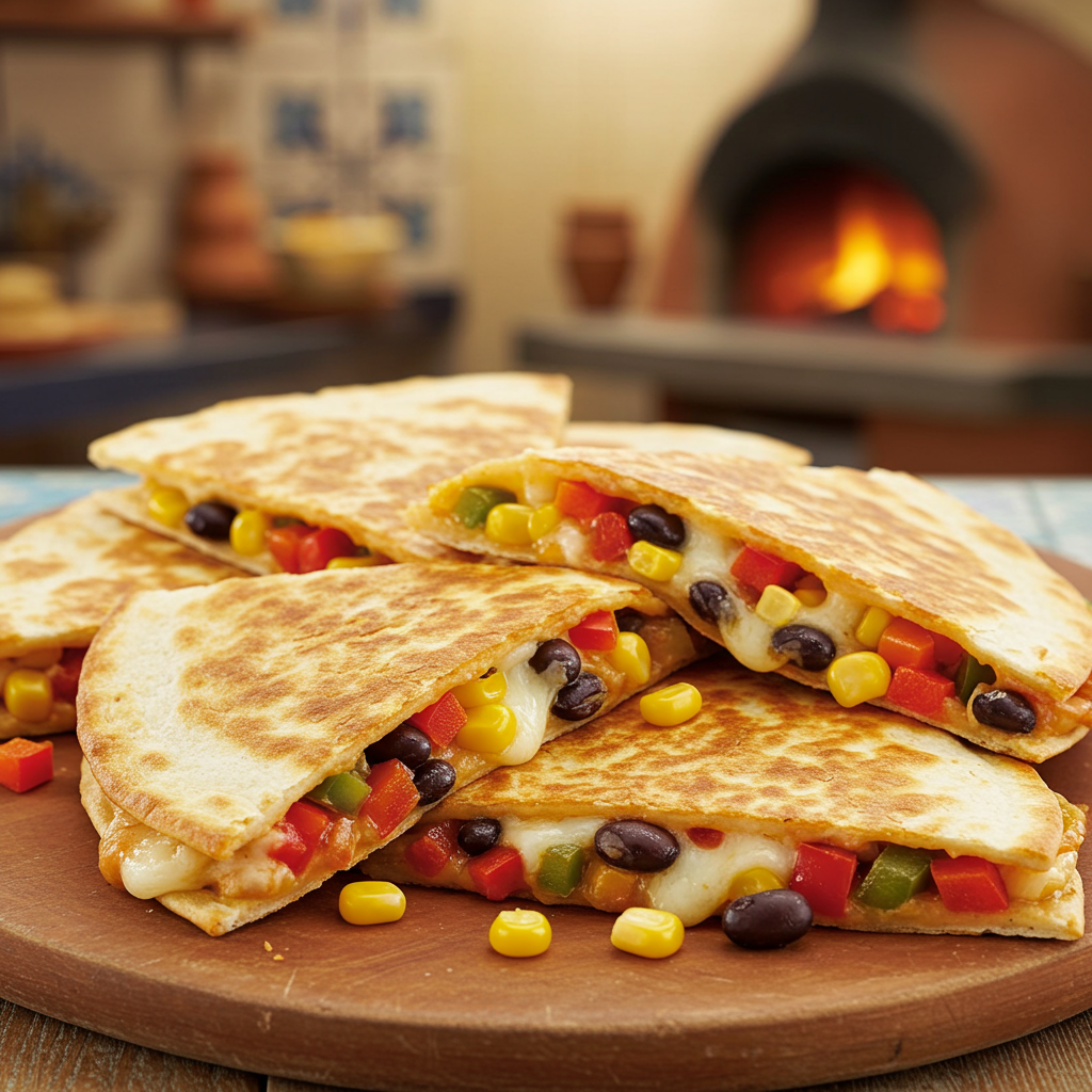 6. Bell Pepper and Black Bean Quesadillas