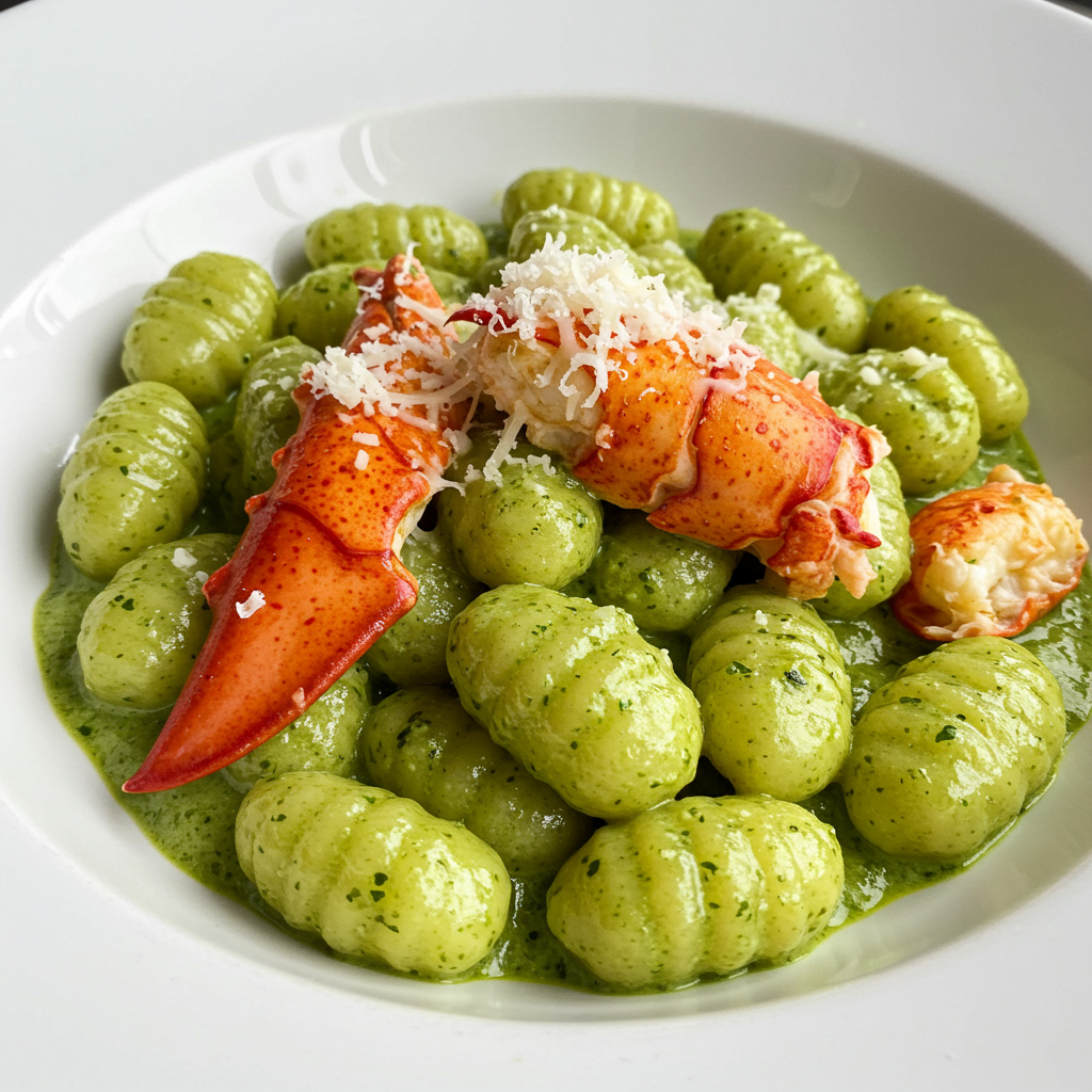 6. Creamy Pesto Lobster Gnocchi