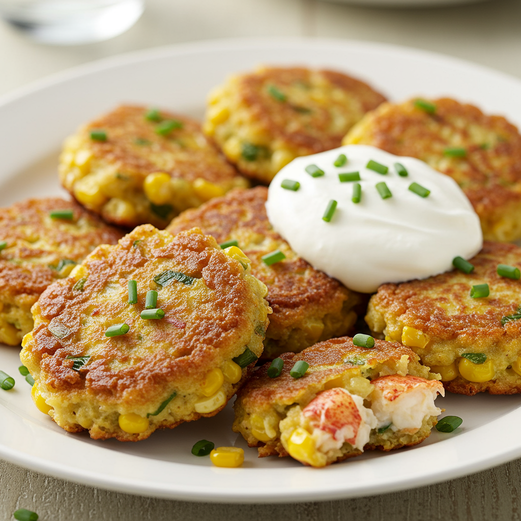 6. Crispy Lobster and Corn Fritters