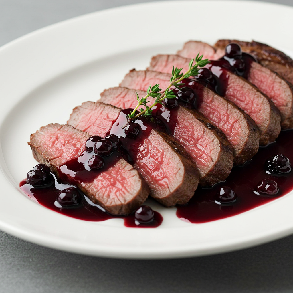 6. Elk Steak with Blackberry Sauce