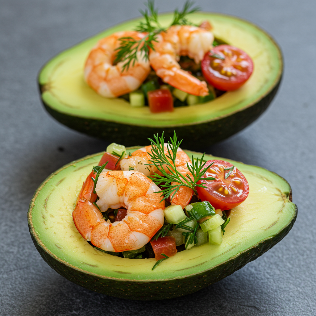6. Langostino Stuffed Avocados