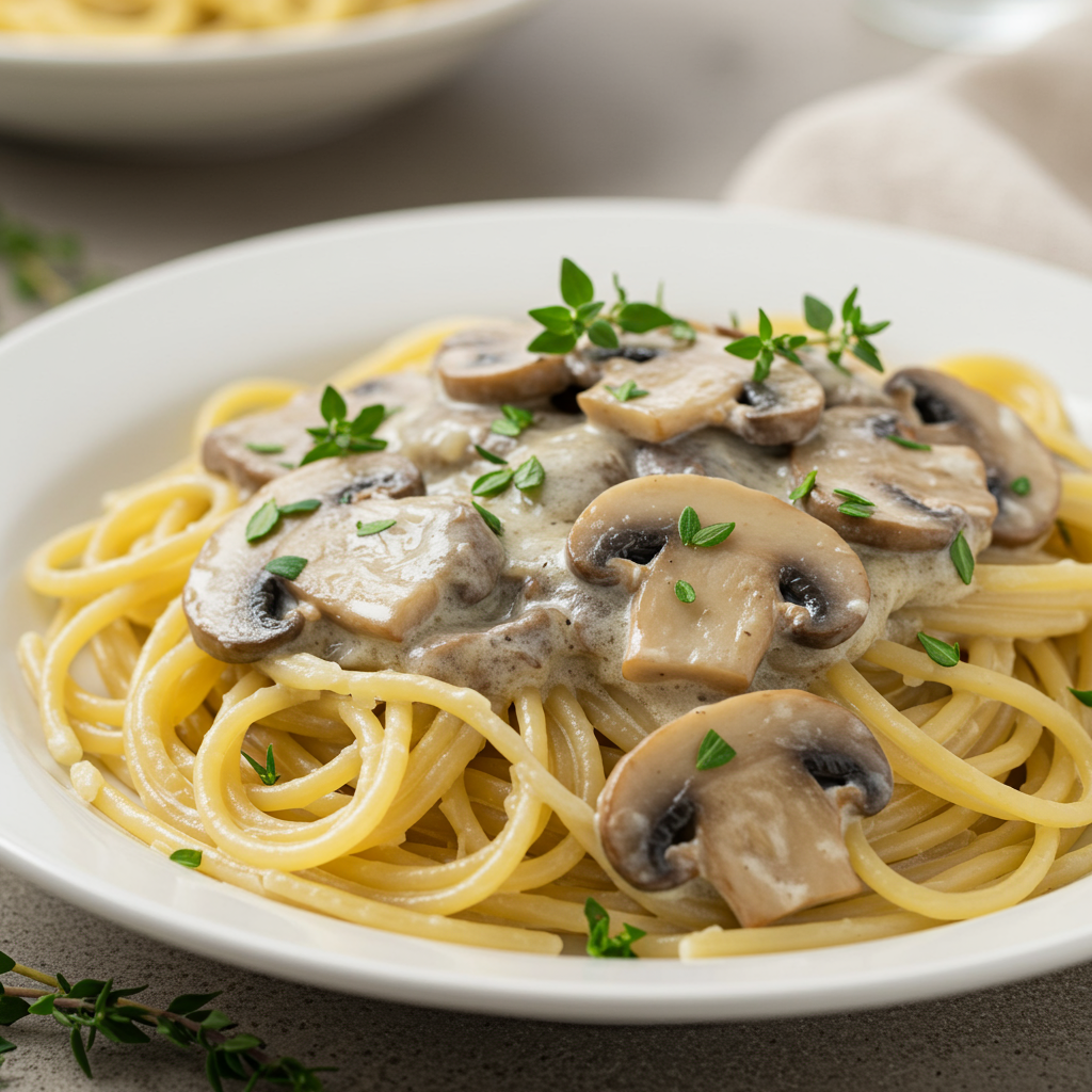 6. Lightened-Up Mushroom Pasta