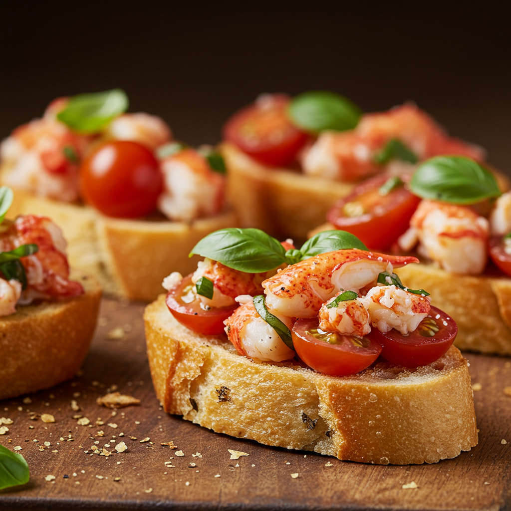 6. Lobster and Cherry Tomato Bruschetta