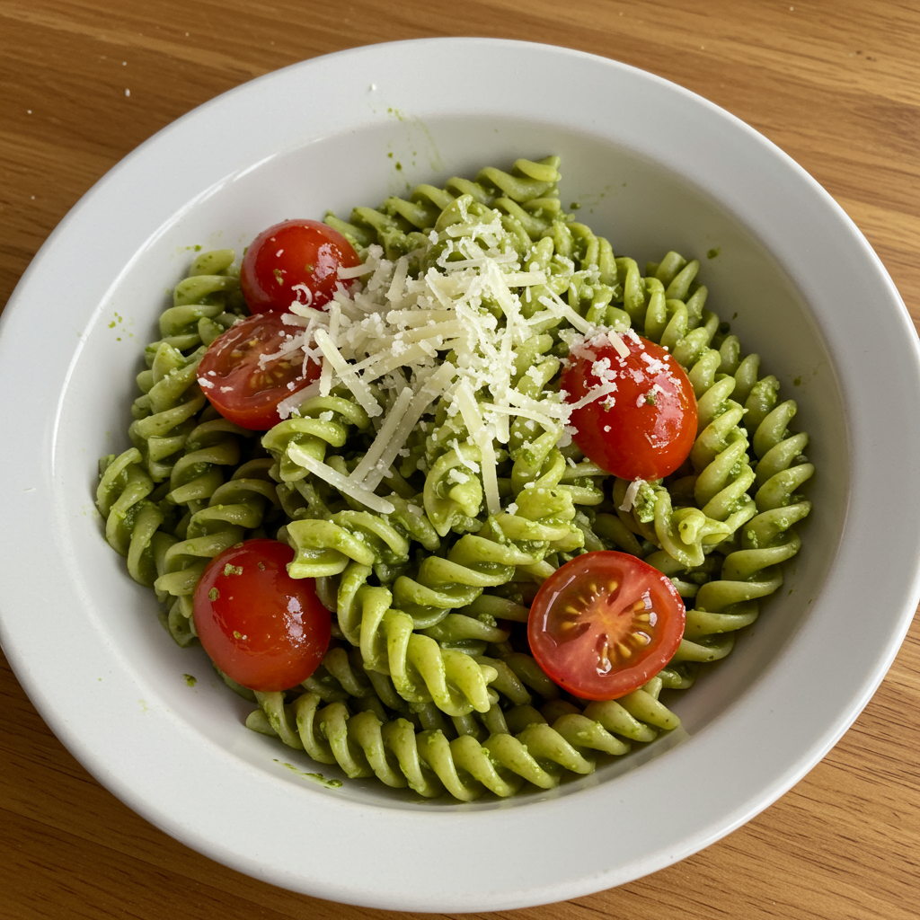 6. Pesto Pasta with Cherry Tomatoes