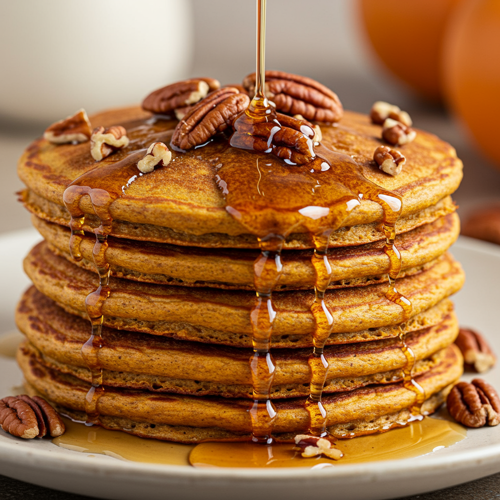 6. Pumpkin Pecan Crunch Pancakes